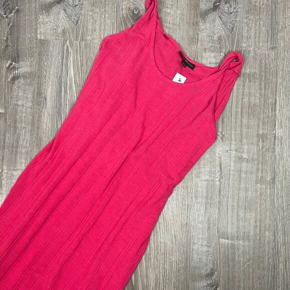 Lane Bryant Ribbed Twisted Strap Pink Sleeveless Midi Dress - Size 18-20 - NWT - Picture 5 of 9